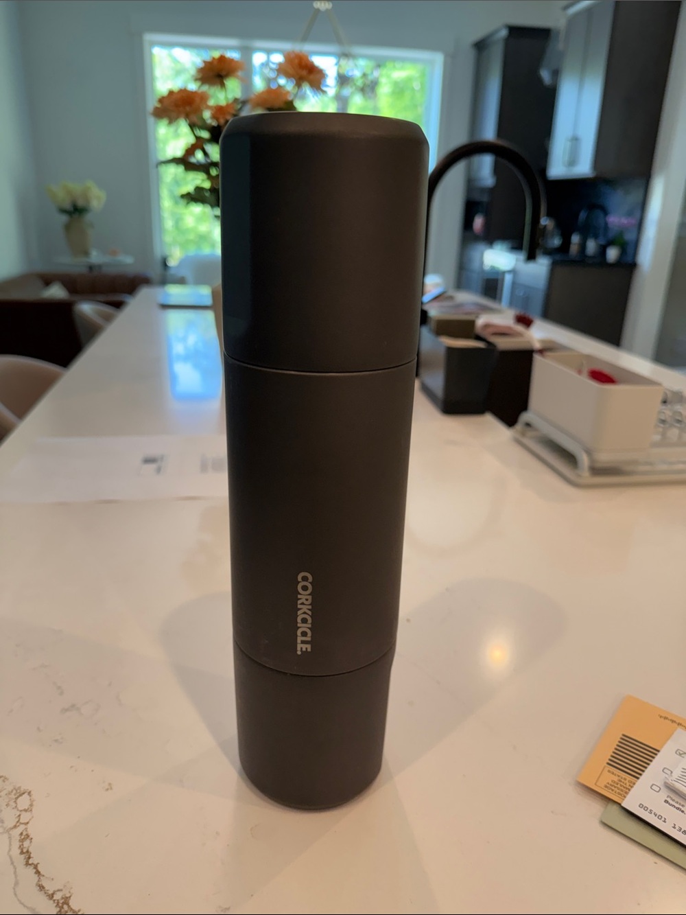 Corkcicle Matte Charcoal Grey Wine Travel Tumbler
